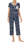 Kate Spade Print Short Sleeve Pajamas In Navy/port