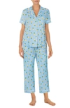 Kate Spade Print Short Sleeve Pajamas In Blue Port