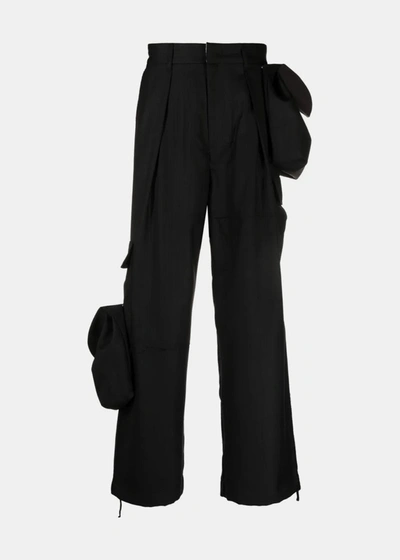 Ader Error Straight-leg Stretch-wool Trousers In Black