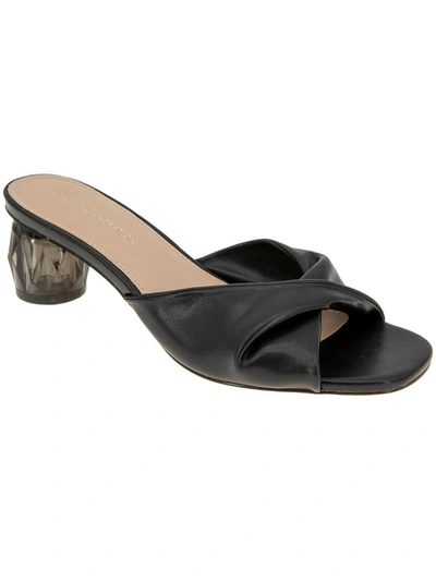 Bcbgeneration Mebba Womens Faux Leather Slip On Slide Sandals In Black