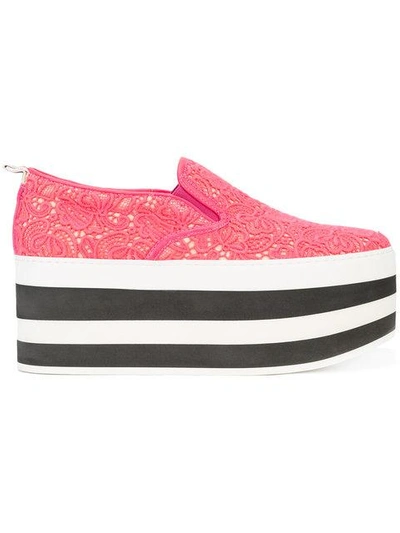 Gucci Lace Platform Sneakers - Pink