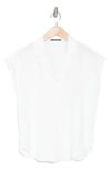T Tahari Airflow Button-up Camp Shirt In Empire White