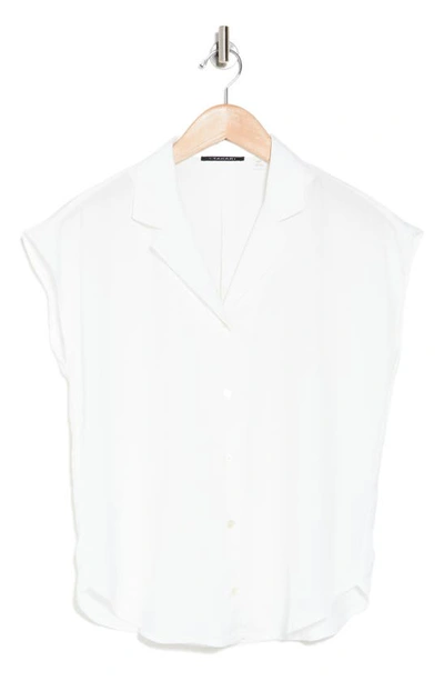 T Tahari Airflow Button-up Camp Shirt In Empire White