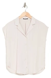 T Tahari Airflow Button-up Camp Shirt In Salt