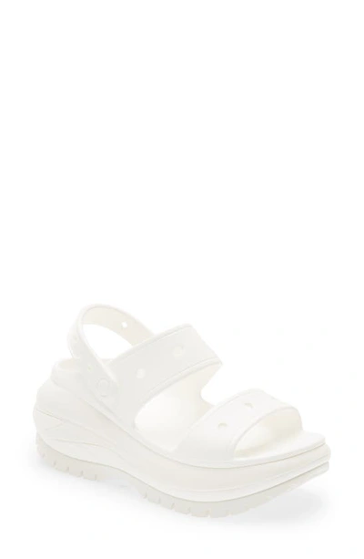 Crocs Classic Mega Crush Water Resistant Platform Sandal In White