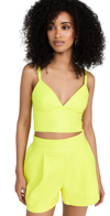 Susana Monaco Faux Leather Bralette Top In Neon