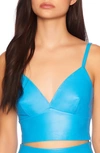 Susana Monaco Faux Leather Bralette Top In Ultra Marine