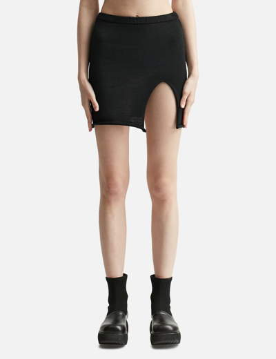 Theopen Product Black Vented Miniskirt