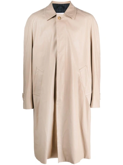 4sdesigns Coated Single-breasted Trench Coat In Beige