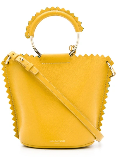 Sara Battaglia Helen Bucket Bag In Yellow