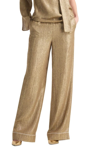 St John Metallic Voile Trouser In Gold