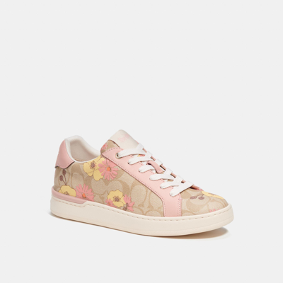 Coach Clip Low Top Sneaker In Signature Canvas With Floral In | ModeSens