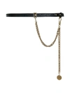 Givenchy Double G Buckle And Chain Thin Belt In Black