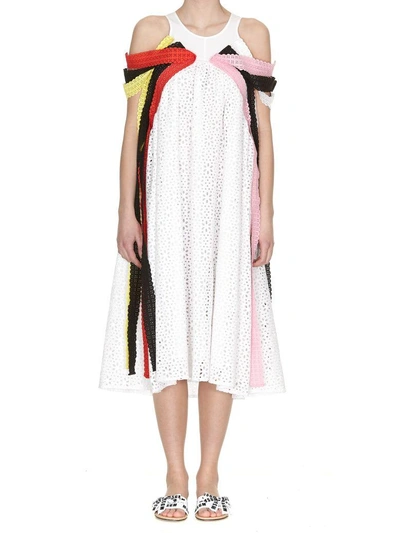 Msgm Crochet Dress In White