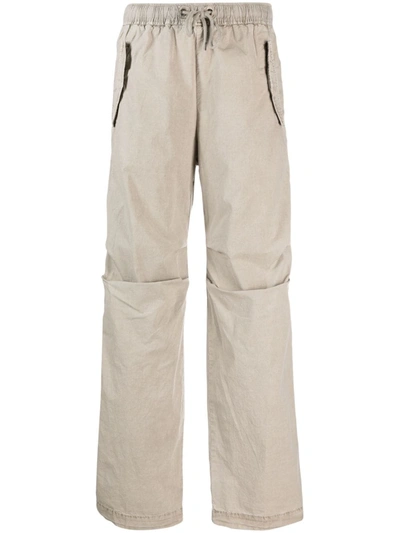 James Perse Draped-detail Straight-leg Trousers In Beige