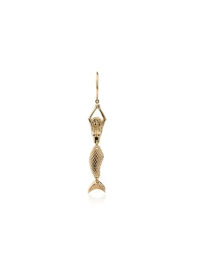 Anton Heunis 18k Yellow Gold Mermaid Earring In Metallic