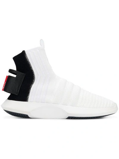 Adidas Originals Crazy 1 Sock Adv Primeknit Sneakers In White