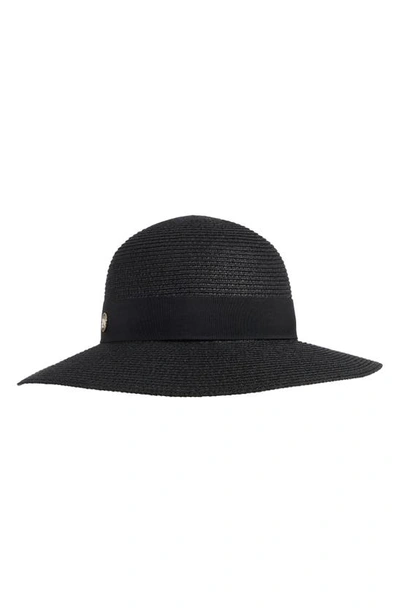 Bruno Magli Medium Brim Ribbon Band Sun Hat In Black