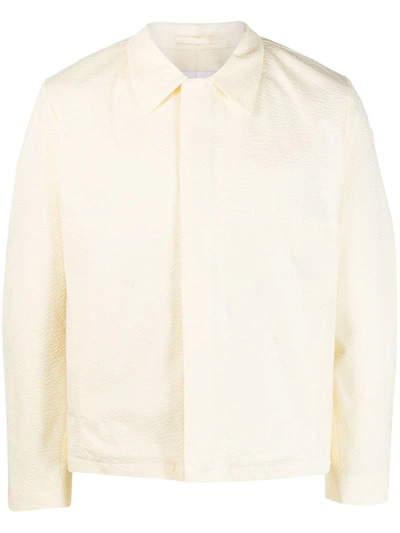 Post Archive Faction Buttoned Cotton-blend Shirt Jacket In Yellow