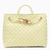 Bottega Veneta Andiamo Small Cream Bag In Yellow