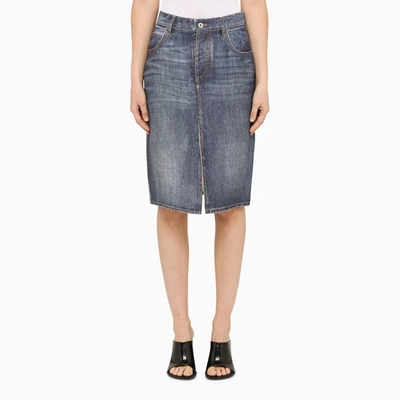 Bottega Veneta Blue Denim Skirt In Blue