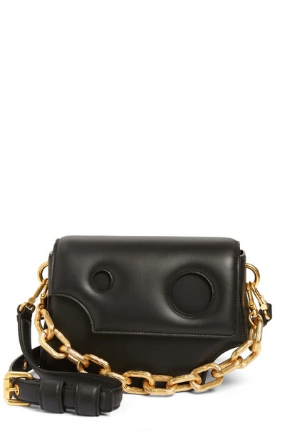 Off-white Burrow 24 Leather Shoulder Bag In Black No Color