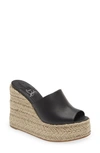Christian Louboutin Ariella Zeppa Leather Wedge Espadrilles 130 In Black