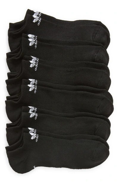 Adidas Originals Trefoil 6-pack No-show Socks In Black