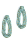 Deepa Gurnani Shyna Crystal Drop Earrings In Turquoise