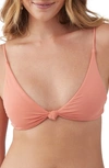 O'neill Saltwater Solids Pismo Bikini Top In Coral