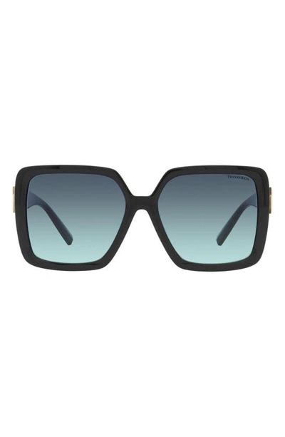 Tiffany & Co 58mm Gradient Square Sunglasses In Black