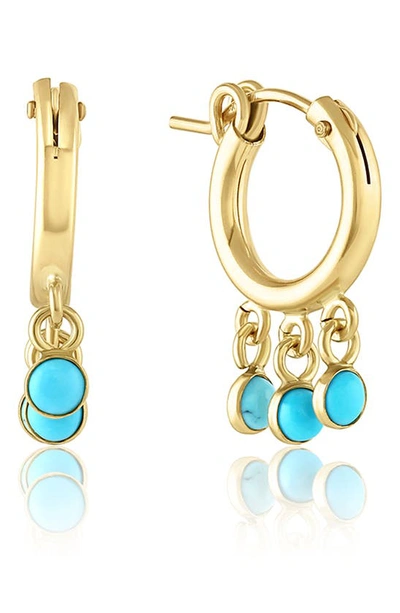 Set & Stones Phoenix Turquoise Hoop Earrings In Gold