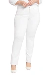 Nydj Marilyn Waist Match Straight Leg Jeans In Optic White