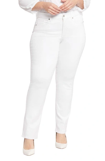 Nydj Marilyn Waist Match Straight Leg Jeans In Optic White