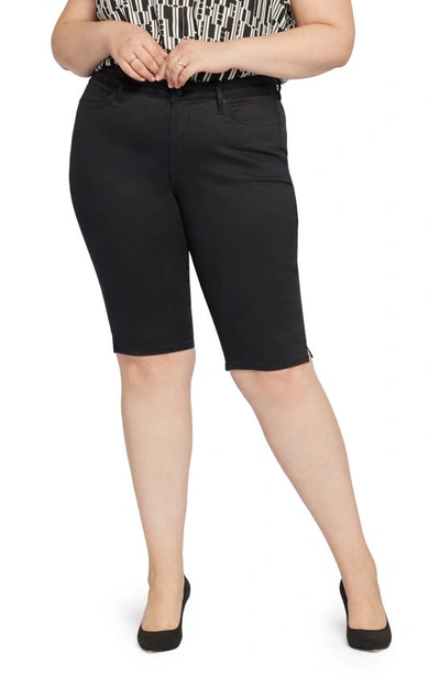 Nydj Side Slit Capri Bike Shorts In Black