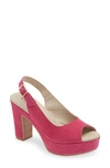 Cordani Tyler Peep Toe Slingback Pump In Fuchsia Suede