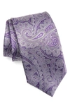 David Donahue Paisley Silk Tie In Purple
