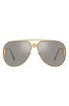 Versace 63mm Butterfly Sunglasses In Grey Mirror