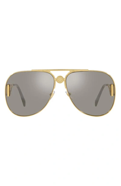 Versace 63mm Butterfly Sunglasses In Grey Mirror