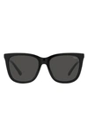 Polo Ralph Lauren 55mm Square Sunglasses In Shiny Black