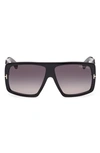 Tom Ford 60mm Square Sunglasses In Black Smoke