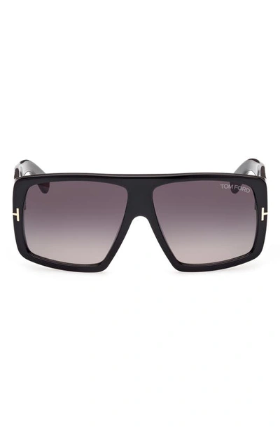 Tom Ford 60mm Square Sunglasses In Black Smoke