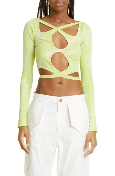 Dion Lee Cut-out Detail Long-sleeve Top In Yellow