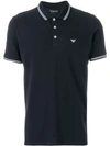 Emporio Armani Logo-embroidered Polo Shirt In Dark Blue