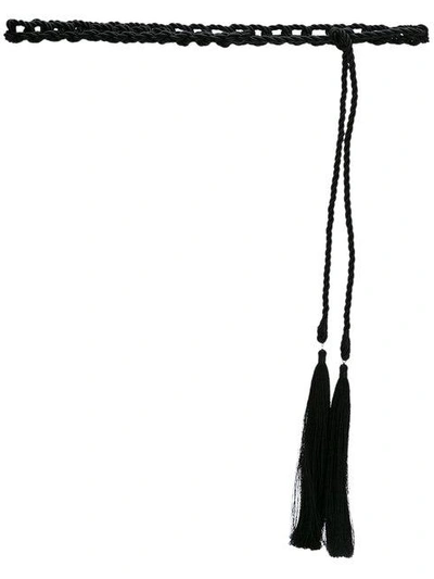 Olympiah Woven Rope Belt In Black