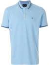 Emporio Armani Logoed Polo Shirt In Blue