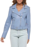 Levi's® Faux Leather Fashion Belted Moto Jacket In Country Blue