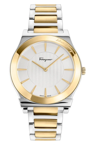 Ferragamo 1898 Two-tone Bracelet Watch, 41mm In Two Tone
