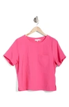 Good American Woven Pocket T-shirt In Hawiian Pink 001