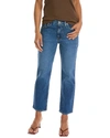 Good American Good '90s Icon Distressed High Waist Crop Straight Leg Jeans In Blue